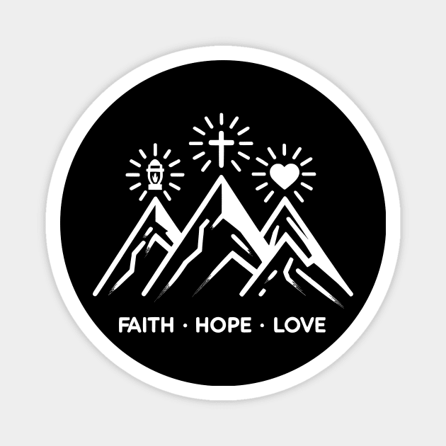 Faith Hope Love Magnet by Frank Ring